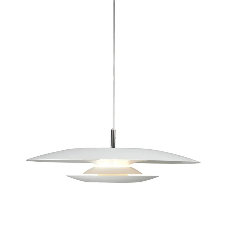 Chilipir Lampă suspendată Eclipse, Ø 48 cm, albă, metal, G9 - Belid