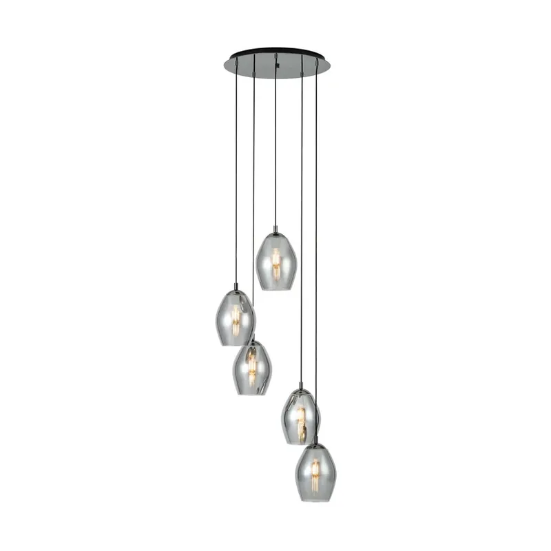 Disponibil imediat Lampa suspendată Estanys, neagră, 5 becuri, rotundă - EGLO Stars of Light