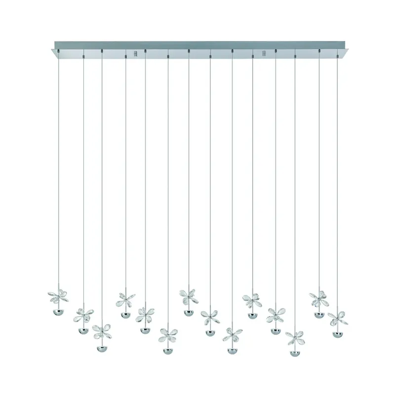 Lampă suspendată Pianopoli cromată, lungime 140 cm - EGLO Stars of Light Plată securizată