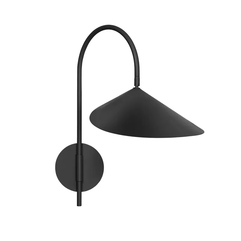 Arum Aplica de perete, negru, orientabilă, 26 cm - ferm LIVING Premium