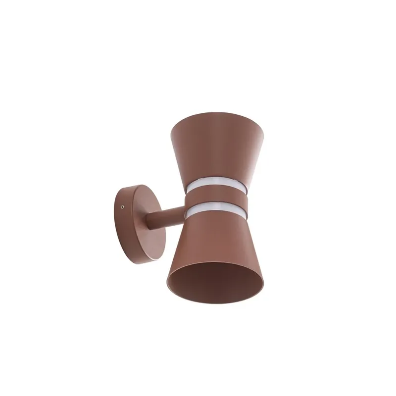 Lampa de perete pentru exterior Meravi cu LED, cu 2 becuri, IP44, maro, Vezi acum