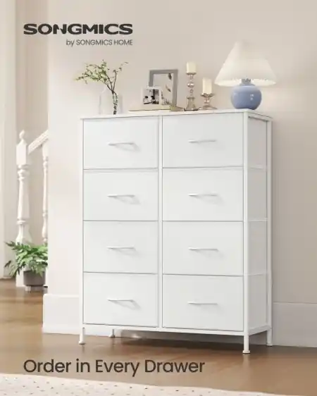 Comoda cu sertare Songmics Alb 76.7x30x95.2 cm Retur gratuit