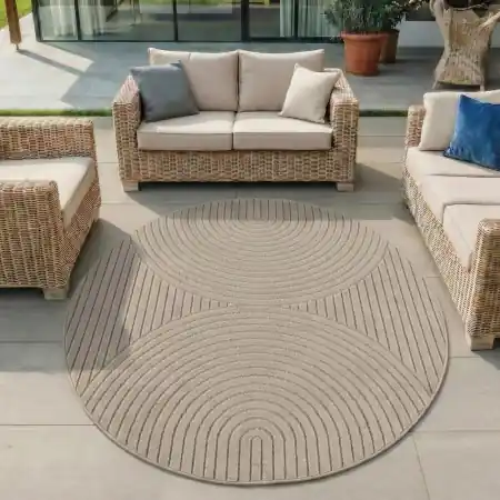Covor rotund Nova V1 Bej 160x160 cm Reducere de preț