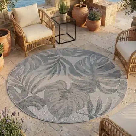 Covor rotund Desert V2 Gri 120x120 cm Preț mic
