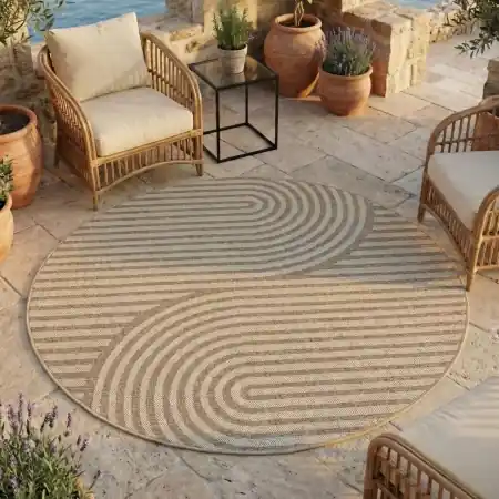 Cumpără online Covor rotund Desert Boho V1 Bej 80x80 cm