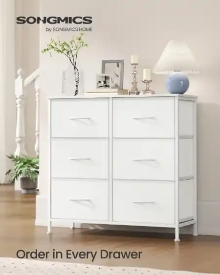 Reducere extra Comoda cu sertare Songmics Alb 76.7x30x73.7 cm