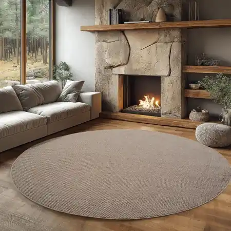 Covor rotund Helix V1 Bej 120x120 cm Expediere rapidă