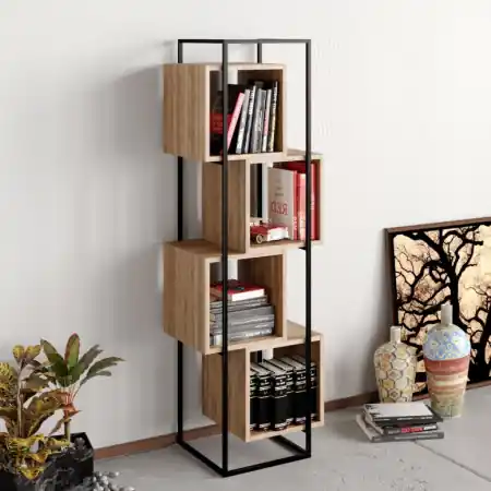 Biblioteca Prada - Walnut, Negru Retur gratuit