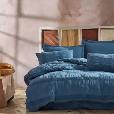 Lenjerie Salmon Bleumarin (Bumbac 100%) Cumpără acum