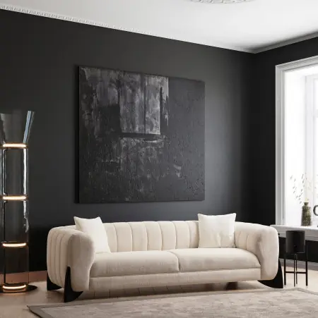 Canapea 3 locuri Dina Crem 255x75 cm Reducere specială