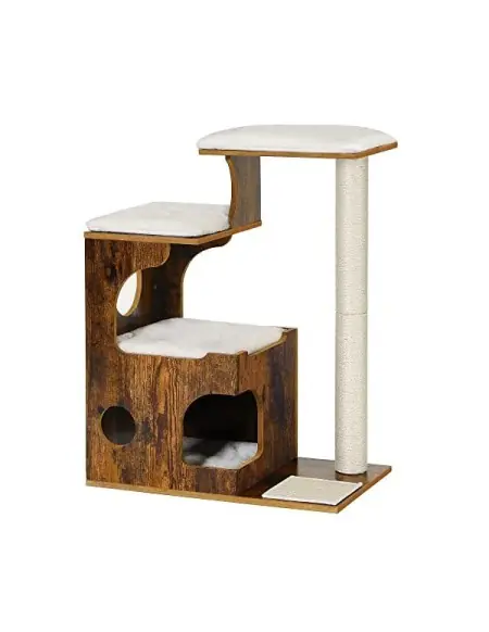 Reduceri Copac pentru pisici, Feandrea, 86 cm, 3 perne, Maro Rustic