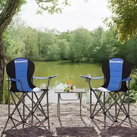 Comandă acum Scaun de camping, Songmics, Albastru-Gri, 92x57x104 cm