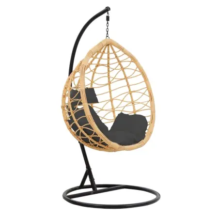 Balansoar cu suport tip scoică de grădină Hudson Negru 109x119x195 cm Vezi acum