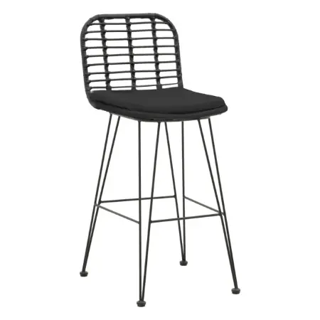 Scaun de bar de grădină Naoki Negru 46x56x110 cm Ofertă limitată