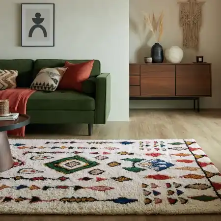 Covor Maroc Fes Shaggy Multicolor 200X290 cm, Flair Rugs Reducere extra