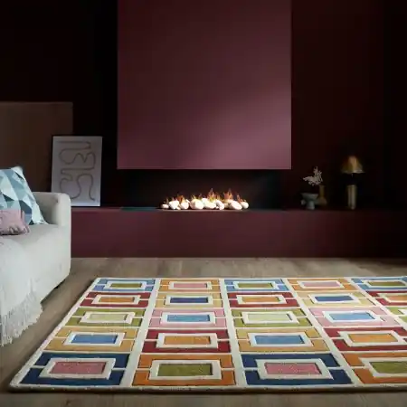 Cel mai bun preț Covor Illusion Retro Blocks Multicolor 80X150 cm, Flair Rugs