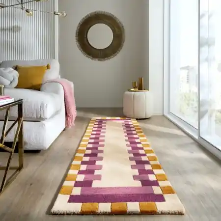 Covor traversa Lois Scallop Kai Wool Verde 60X230 cm, Flair Rugs Preț promoțional