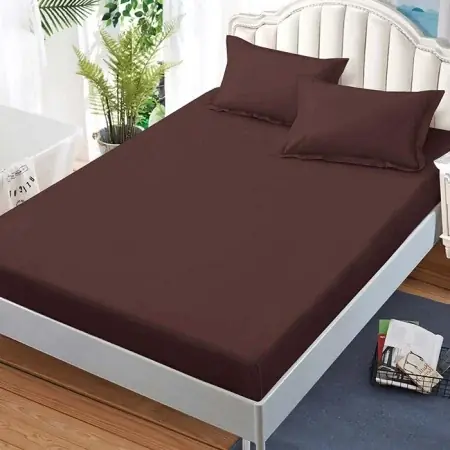 Cearsaf de pat cu elastic si 2 fete de perna Junne Maro 180x200 cm (Finet) Doar azi