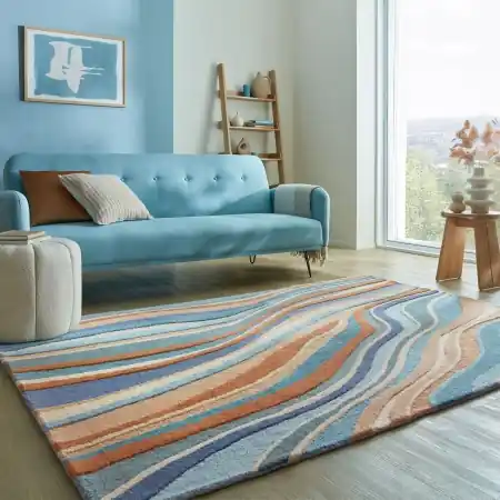 Covor Abstract Flow Albastru 120x170 cm, Flair Rugs Promoție