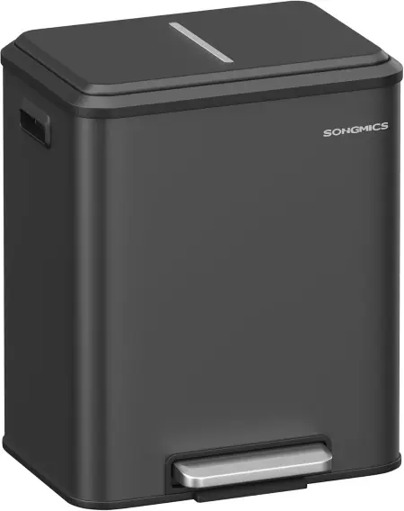 Cos de gunoi Negru Songmics 41.7x33.2x49.4 cm Promoție