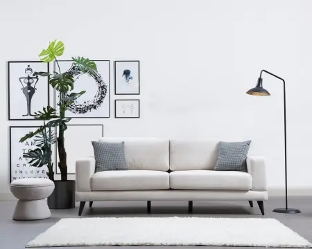 Canapea 3 locuri extensibila Nordic Bej Reducere specială