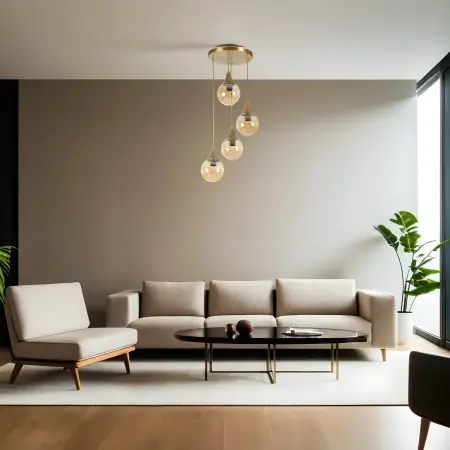 Lustra Afra Chihlimbar 30x30x70 cm Preț promoțional