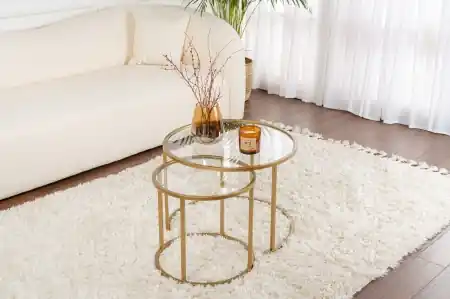 Reducere extra Set masute de cafea Aurum Auriu