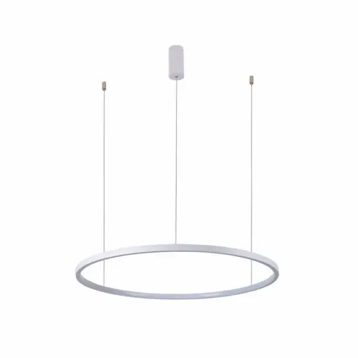 Comandă acum Lustra moderna alba suspendata rotunda cu led Vinola d60
