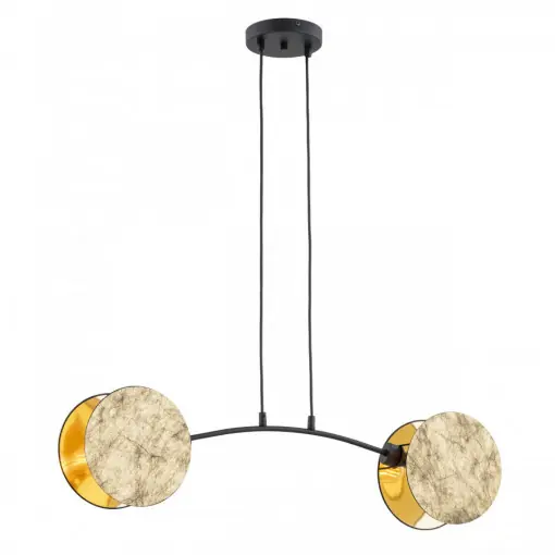 Lustra moderna aurie din metal cu 2 becuri Motif Reduceri