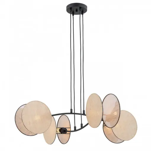 Disponibil imediat Lustra moderna bej din metal cu 4 becuri Motif