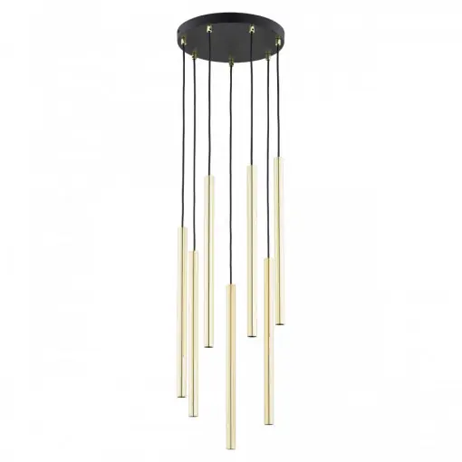 Lustra moderna rotunda aurie cu 7 pendule Selter Ofertă exclusivă