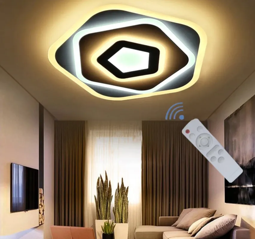 Plafoniera LED 80W Hexagonal, Telecomanda Super ofertă