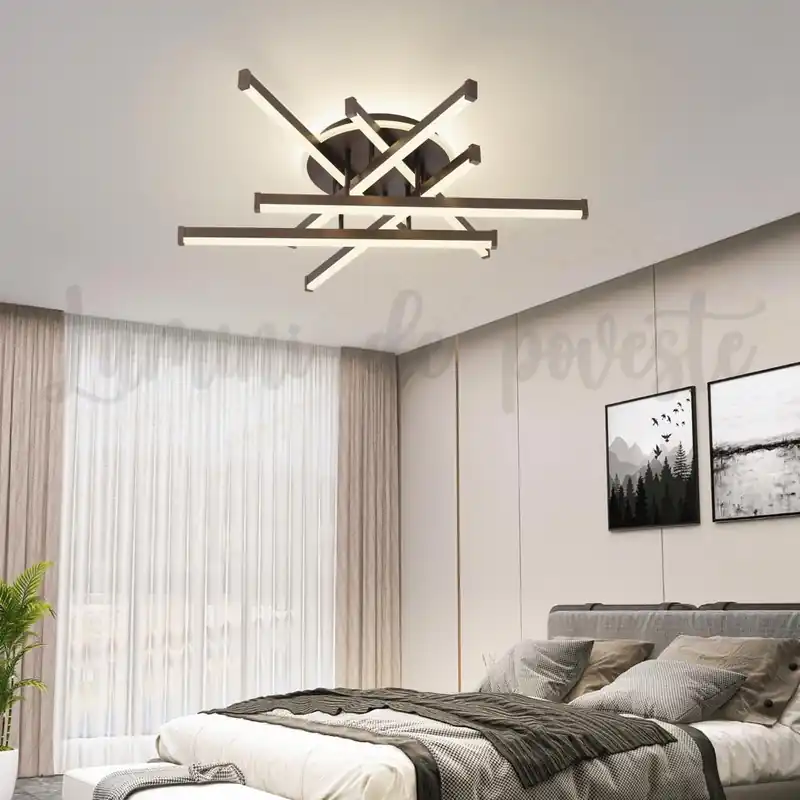 Lustra LED 160W Zig Zag Maro Rotund, Telecomanda Plată sigură