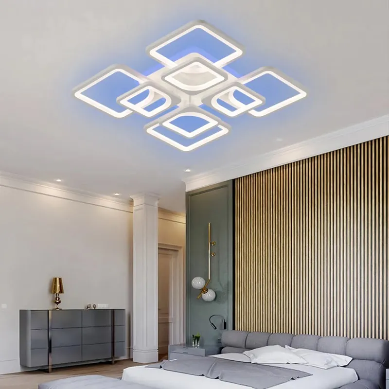 Lustra LED 240W Ceiling 8 Patrate White RGB, Telecomanda Plată sigură