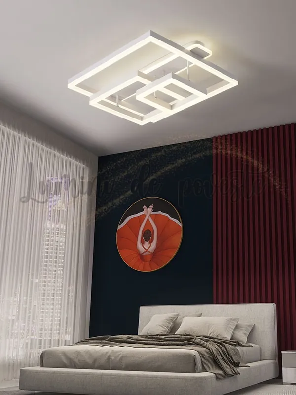 Lustra LED 214W Geometric White, Telecomanda Cumpără acum