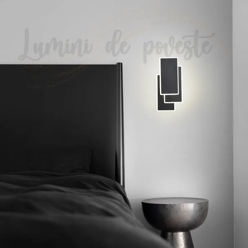 Aplica LED 54W Trio Dreptunghiular Negru Cumpără acum