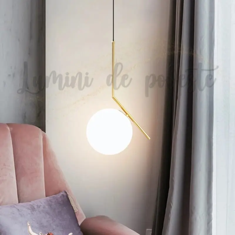 Doar azi Pendul LED Moon Liniar Gold