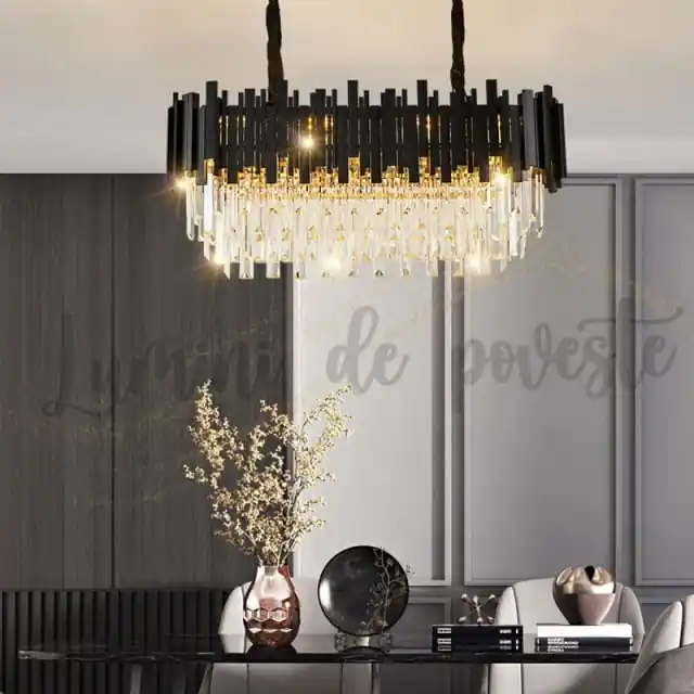 Plată securizată Candelabru Scaly Black Dining 80x30
