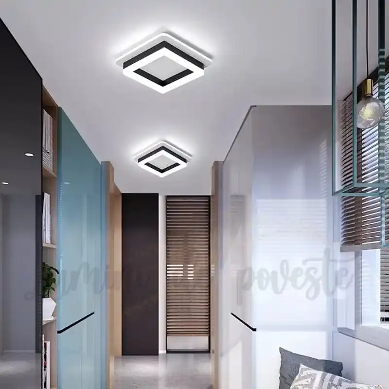Expediere rapidă Aplica LED 30W Wood Square Negru