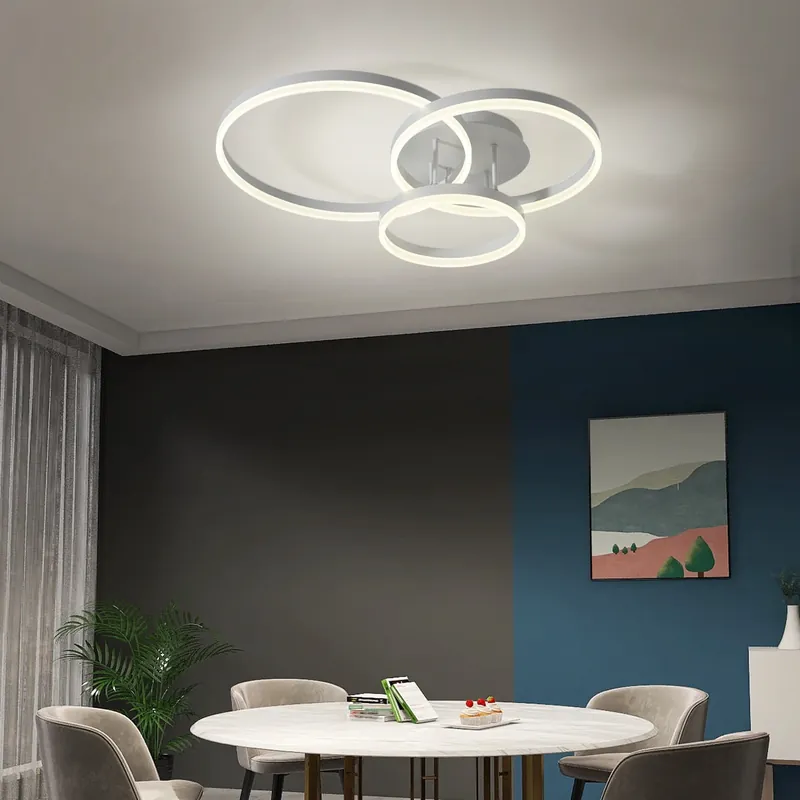 Ofertă de sezon Lustra LED 112W Minimalist 3 Cercuri White Mini