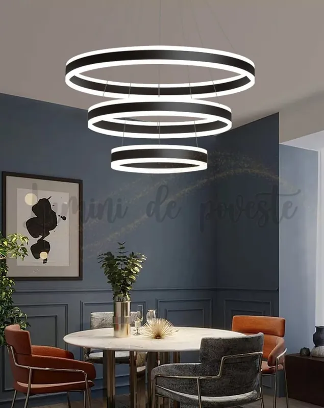 Ofertă Candelabru LED 308W Negru 3, Telecomanda