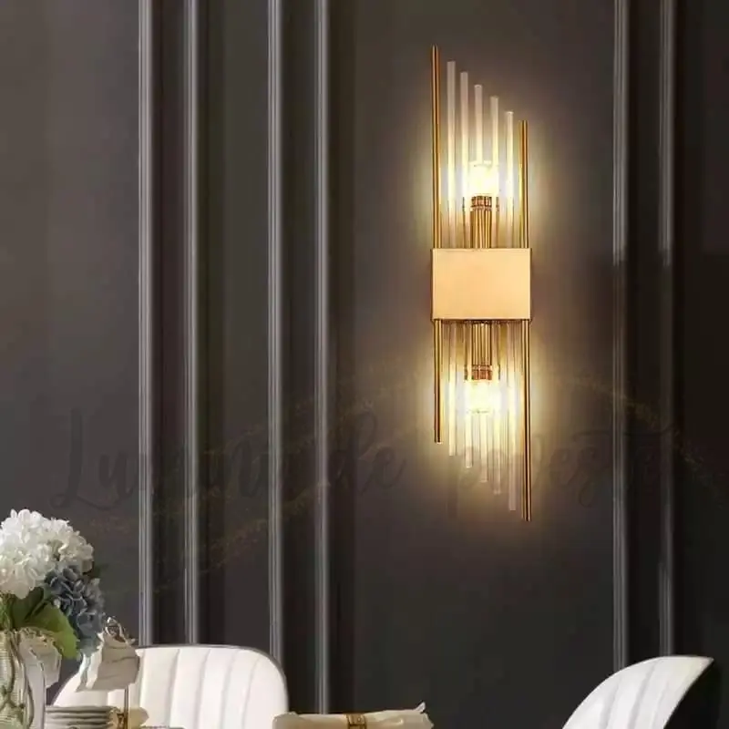 Aplica Perete Cristal Figuration Gold Plată sigură