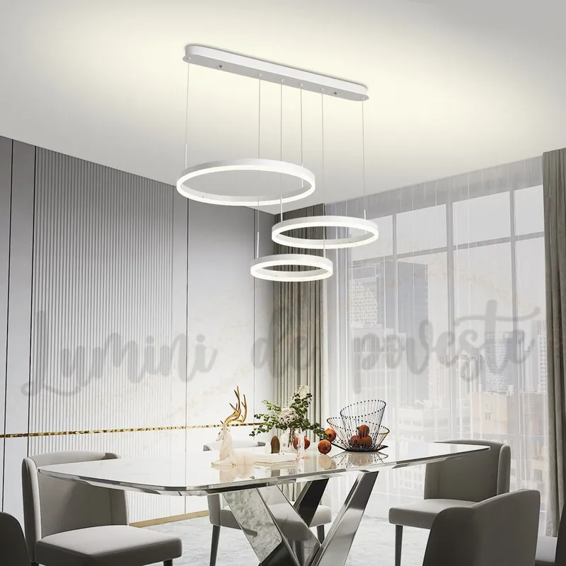 Candelabru LED 150W Balance Minimalist White, Telecomanda Expediere rapidă