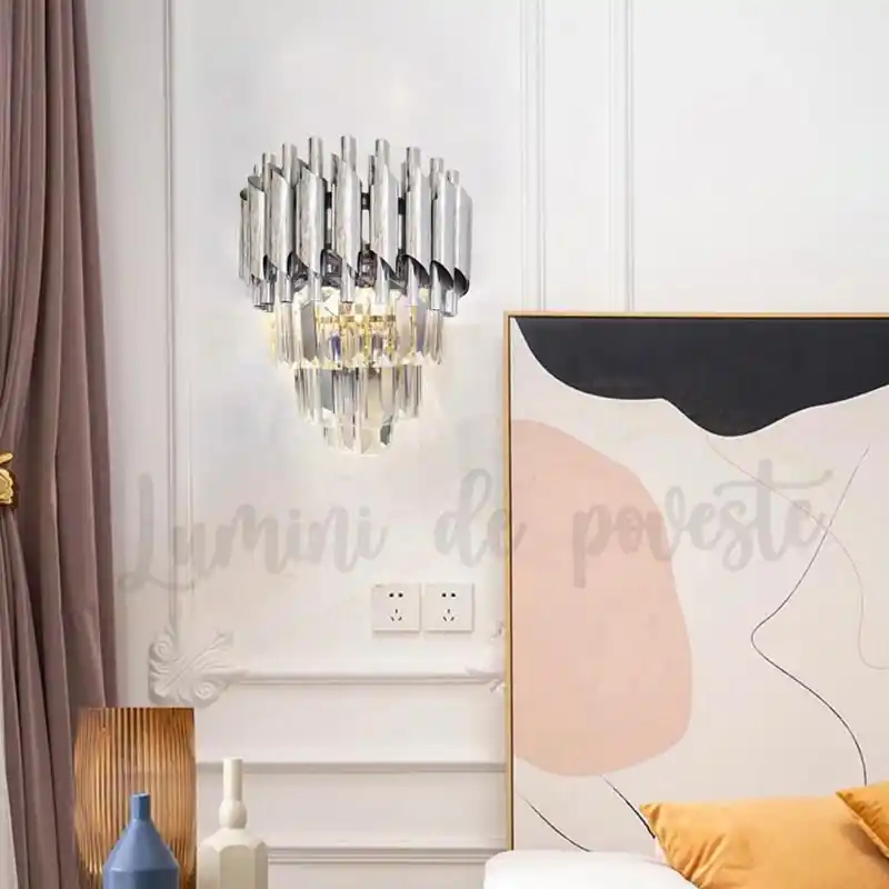 Aplica LED Cristal Bohemian Silver (Argintiu) Ultima șansă