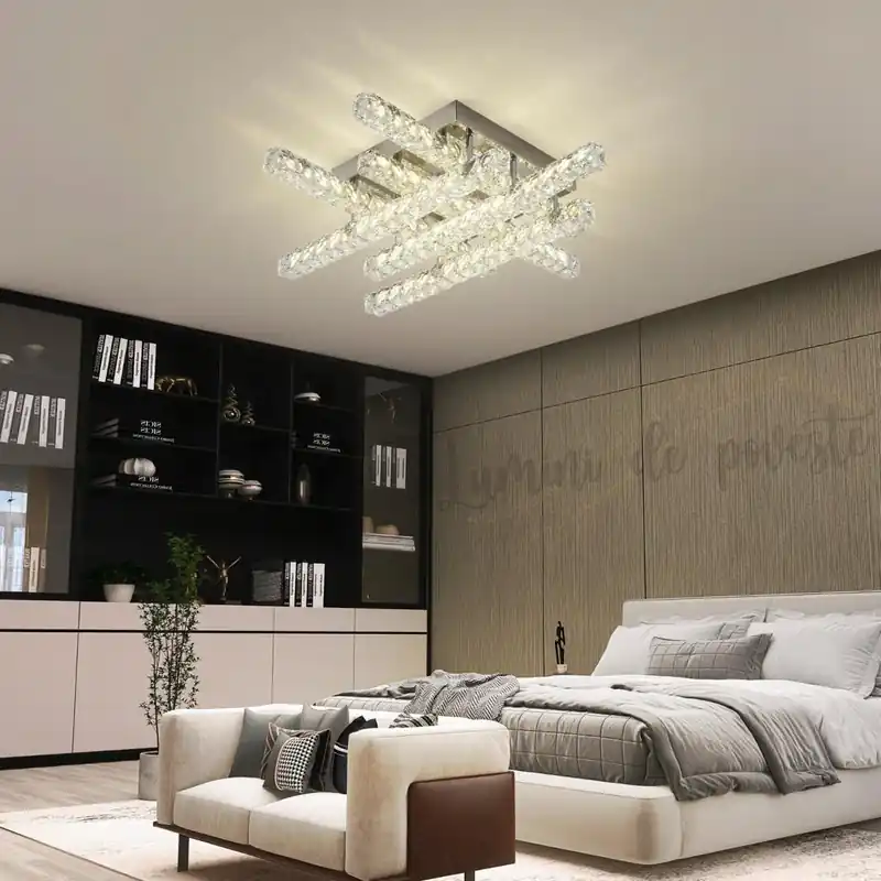 Lustra LED 96W Cristal Zig Zag, Telecomanda Mai ieftin