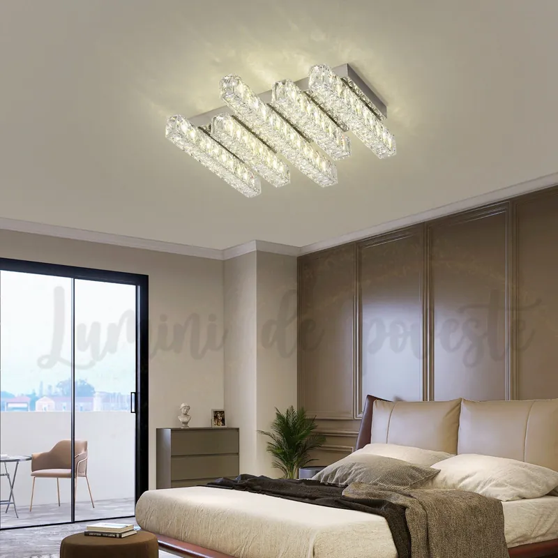 Vezi acum Lustra LED 60W Cristal Lines, Telecomanda
