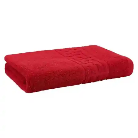 Prosop Baie din Bumbac 100%, Model Grecesc, Rosu Disponibil imediat