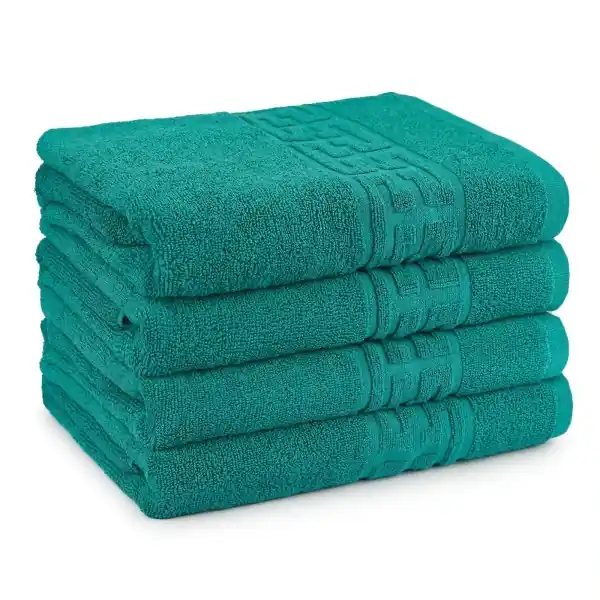 Set 4 Prosoape, Bumbac 100%, Model Grecesc, Verde Dark Discount