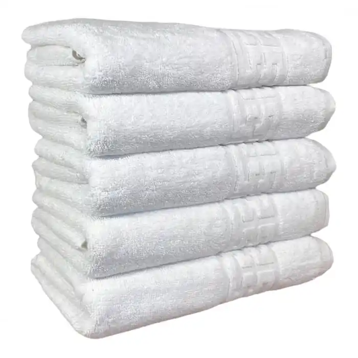 Set 5 Prosoape, Bumbac 100%, Model Grecesc, Alb Calitate înaltă