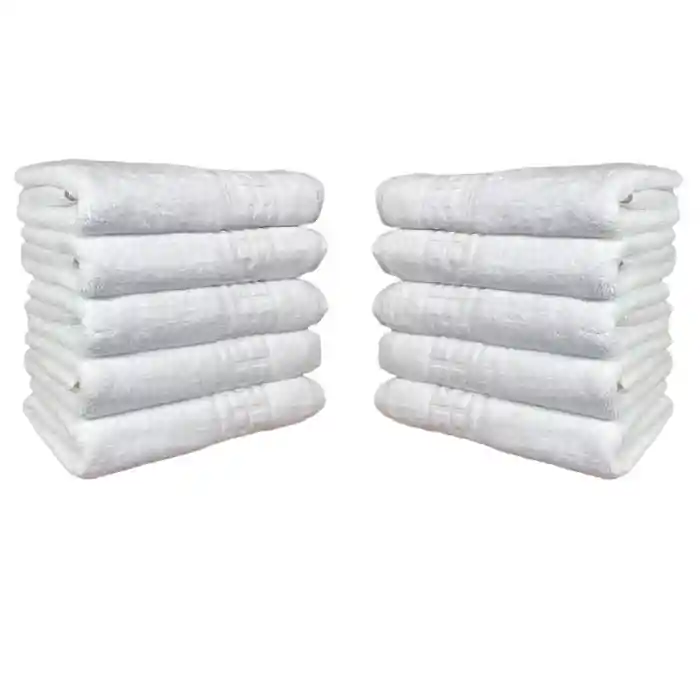 Set 10 Prosoape, Bumbac 100%, Model Grecesc, Alb Promoție